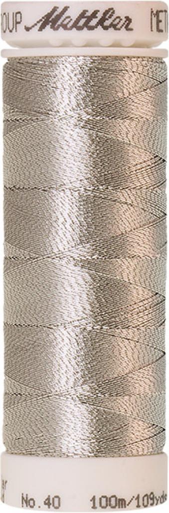 Maschinen-Stickfaden Metallic 100m silber