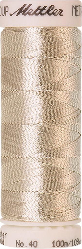 Maschinen-Stickfaden Metallic 100m platinsilber