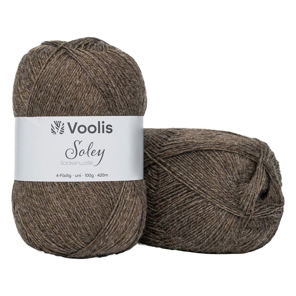 Sockenvolle Soley 4-fädig 75% Schurwolle 100g uni braun