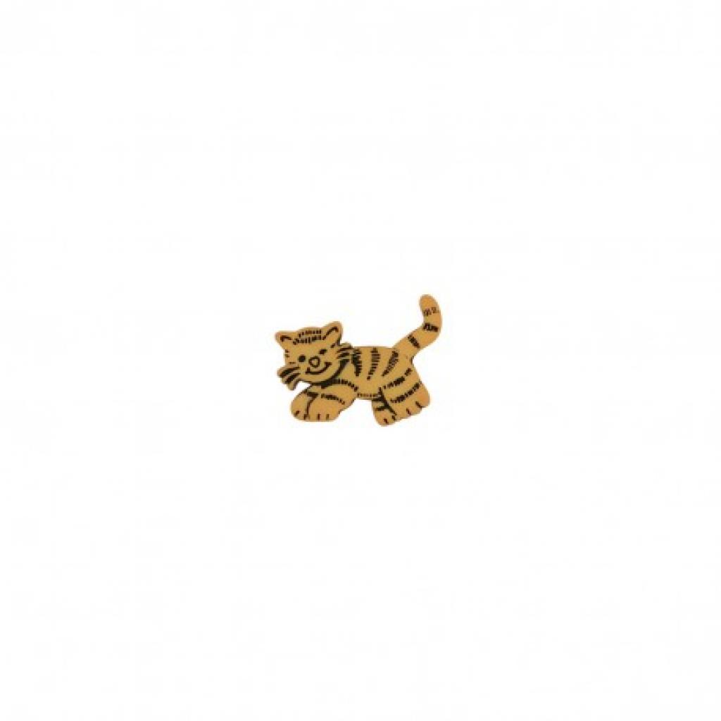Knopf Kunststoff Tiger Katze gelb 23mm