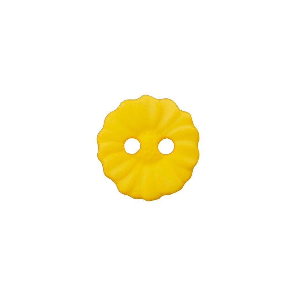 Knopf Blume Kunststoff gelb 11mm