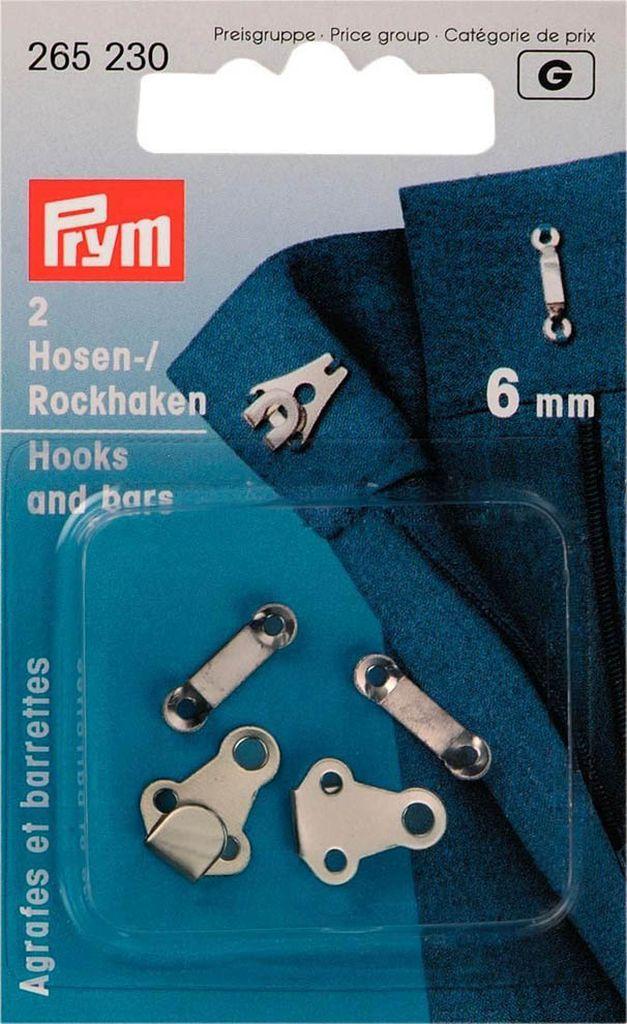 Hosen-/ Rockhaken 6mm silber 2St.
