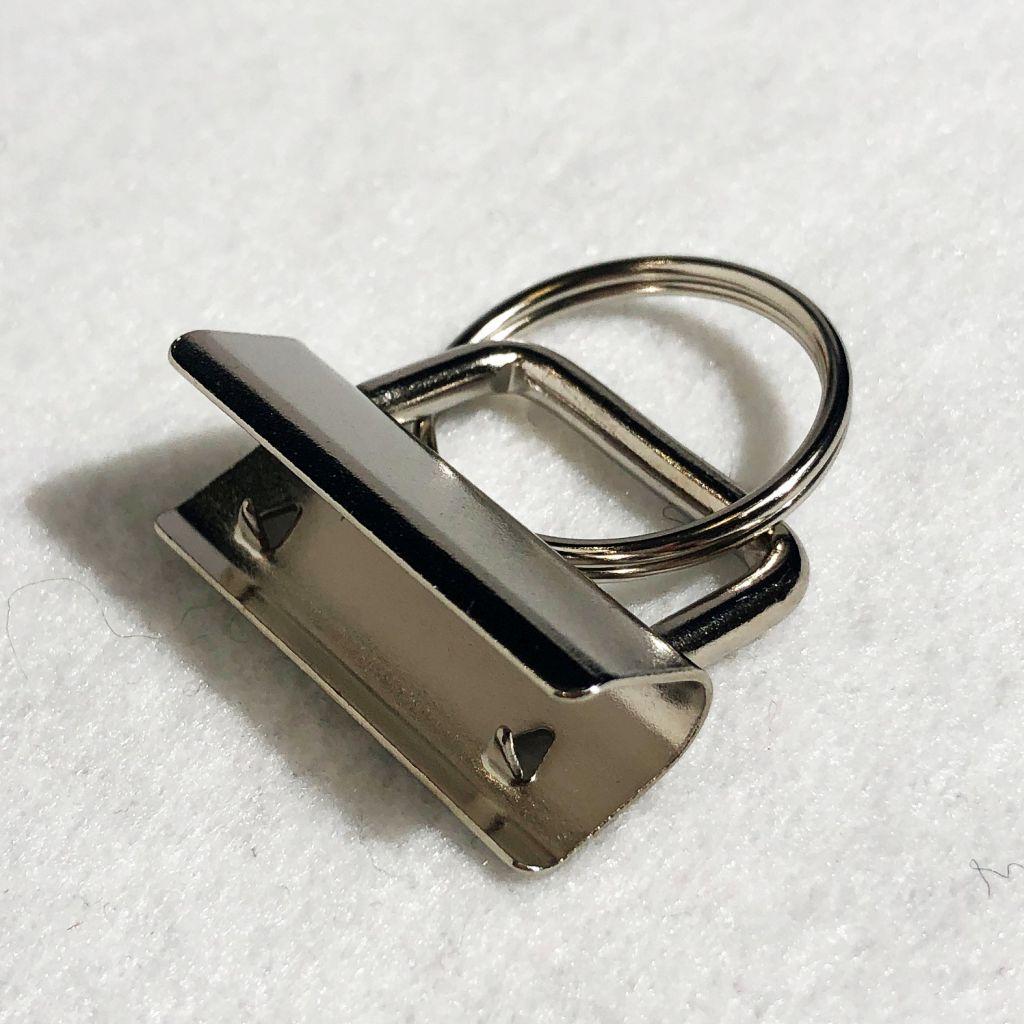 Schlüsselbandclip silber 30mm mit Ring
