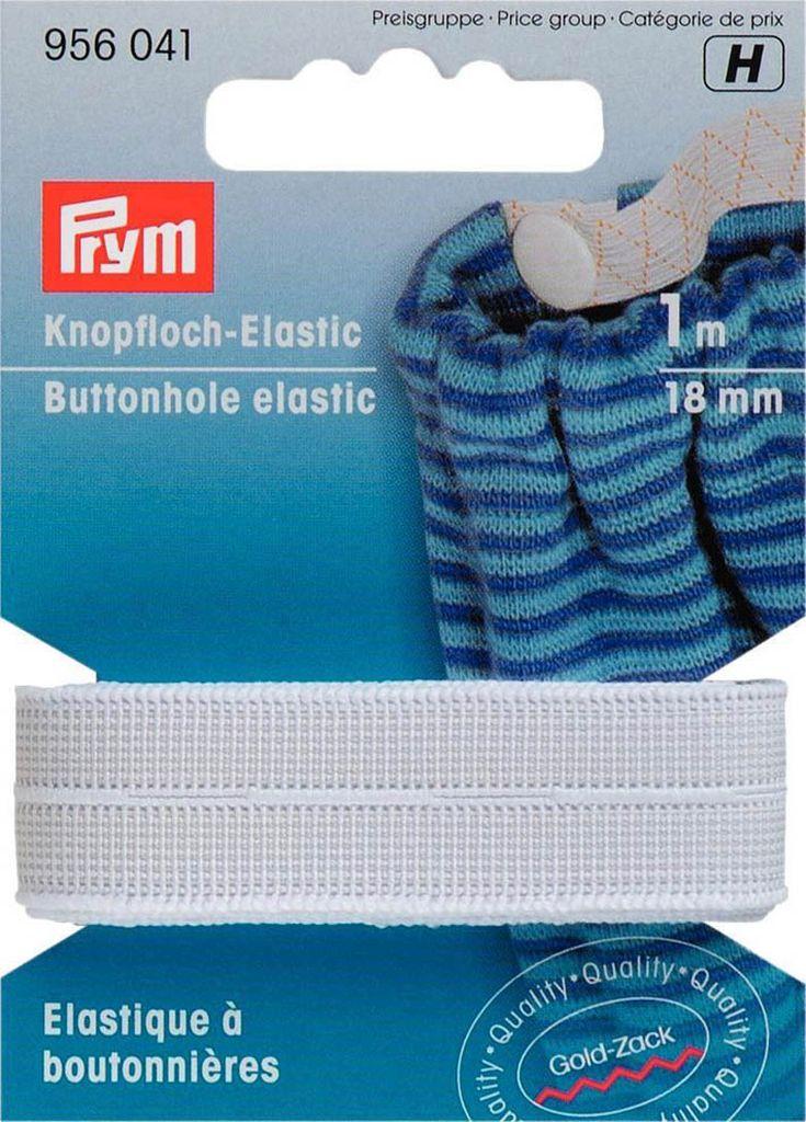 Knopfloch-Elastic 18mm weiß