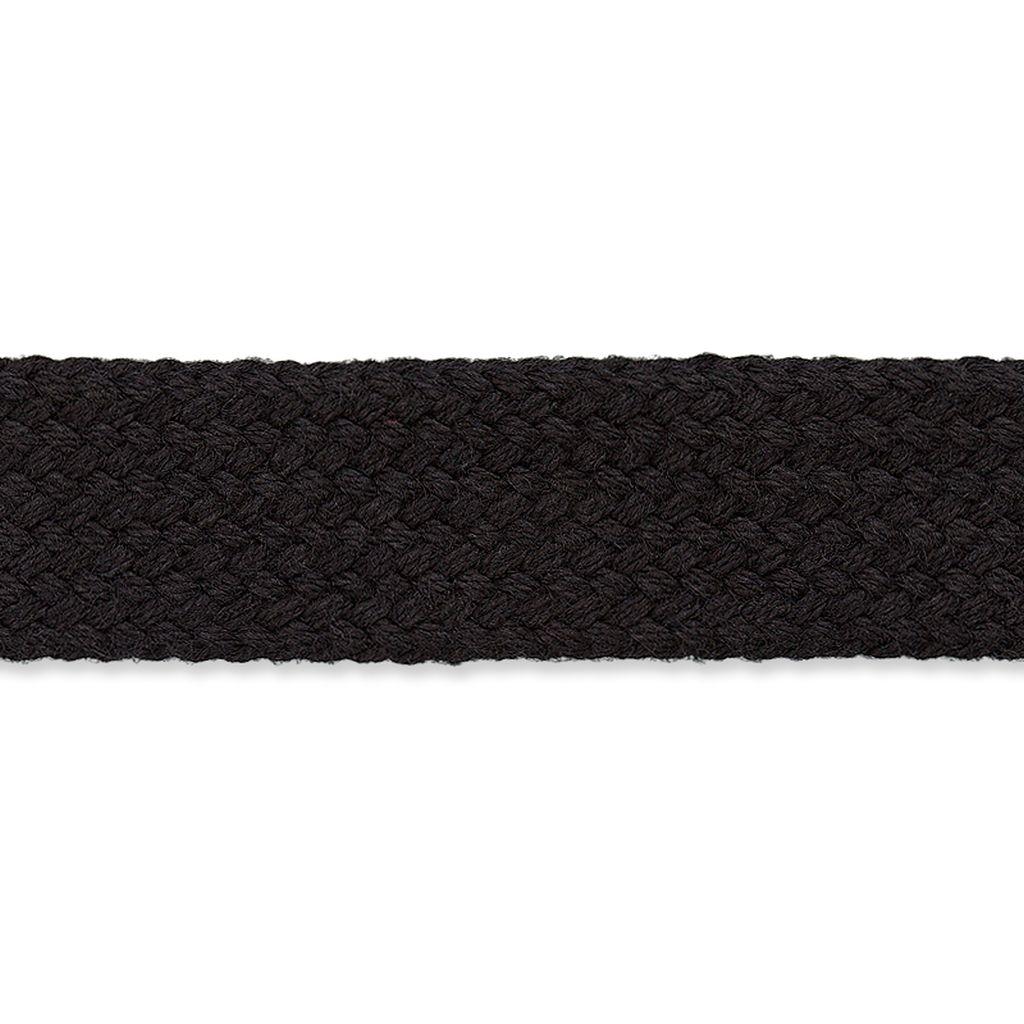 Flachkordel Baumwolle 15mm schwarz