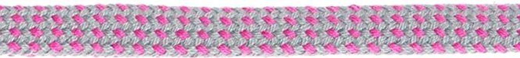 Flachkordel Baumwolle 10mm grau pink