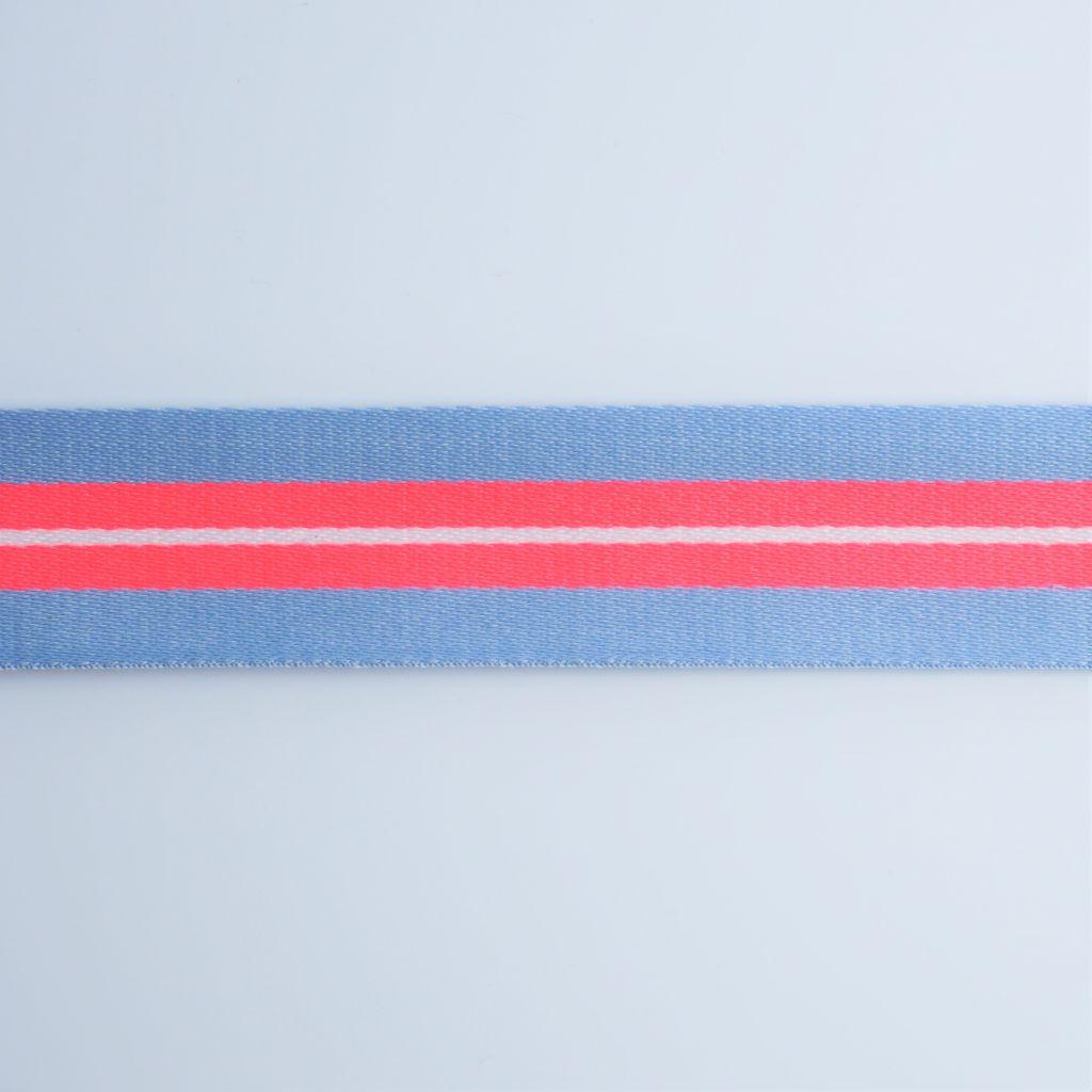 Band gestreift 25mm blaugrau neonpink