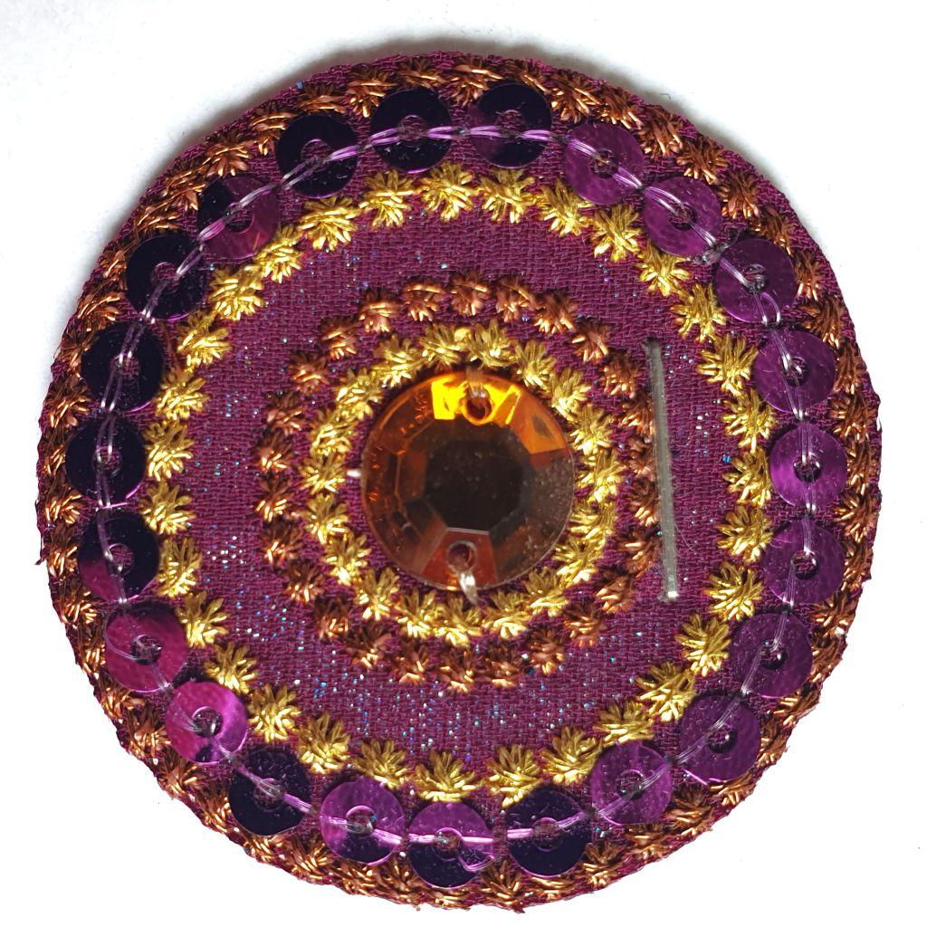 Bügelbild Applikation Mandala lila gelb violett