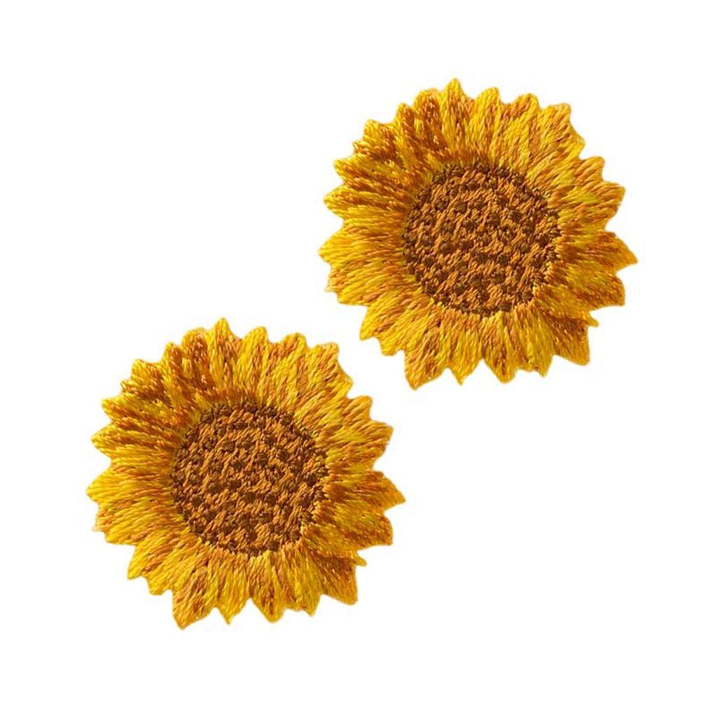 Bügelbild Applikation Sonnenblumen gelb 2er Set