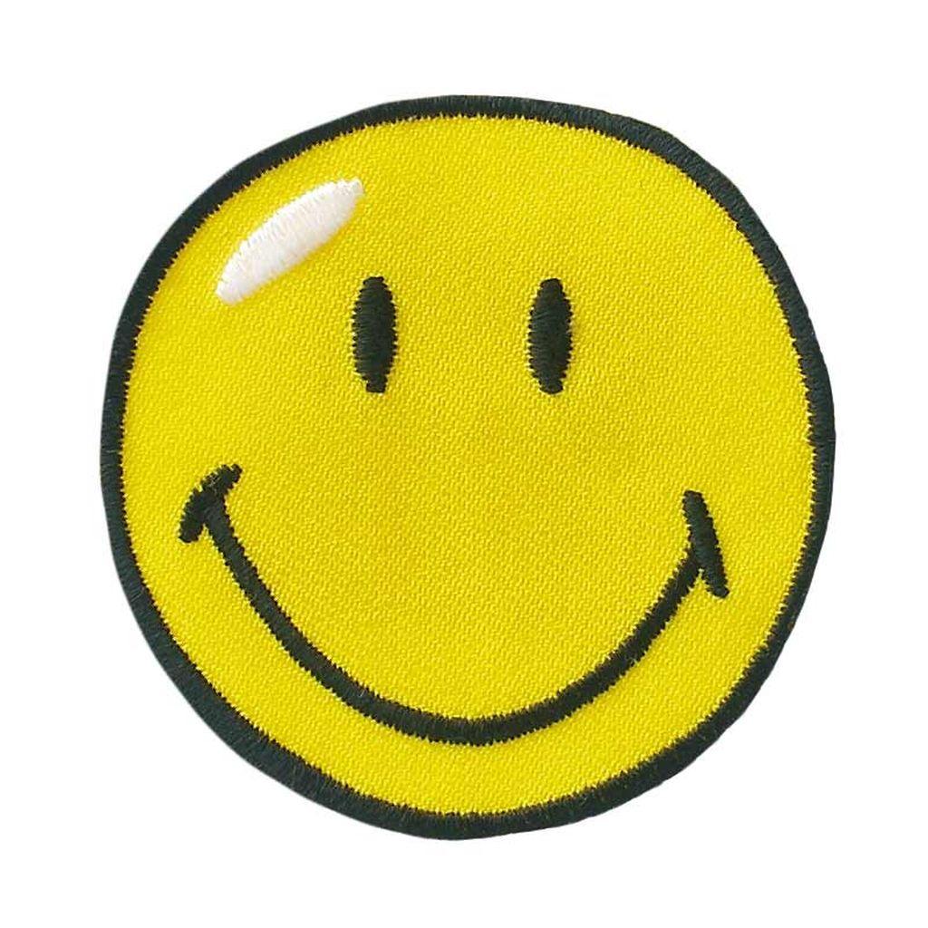 Bügelbild Applikation Smiley gelb