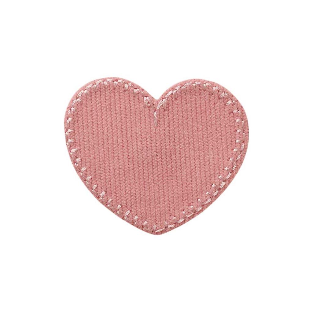 Bügelbild Applikation Herz Cord rosa