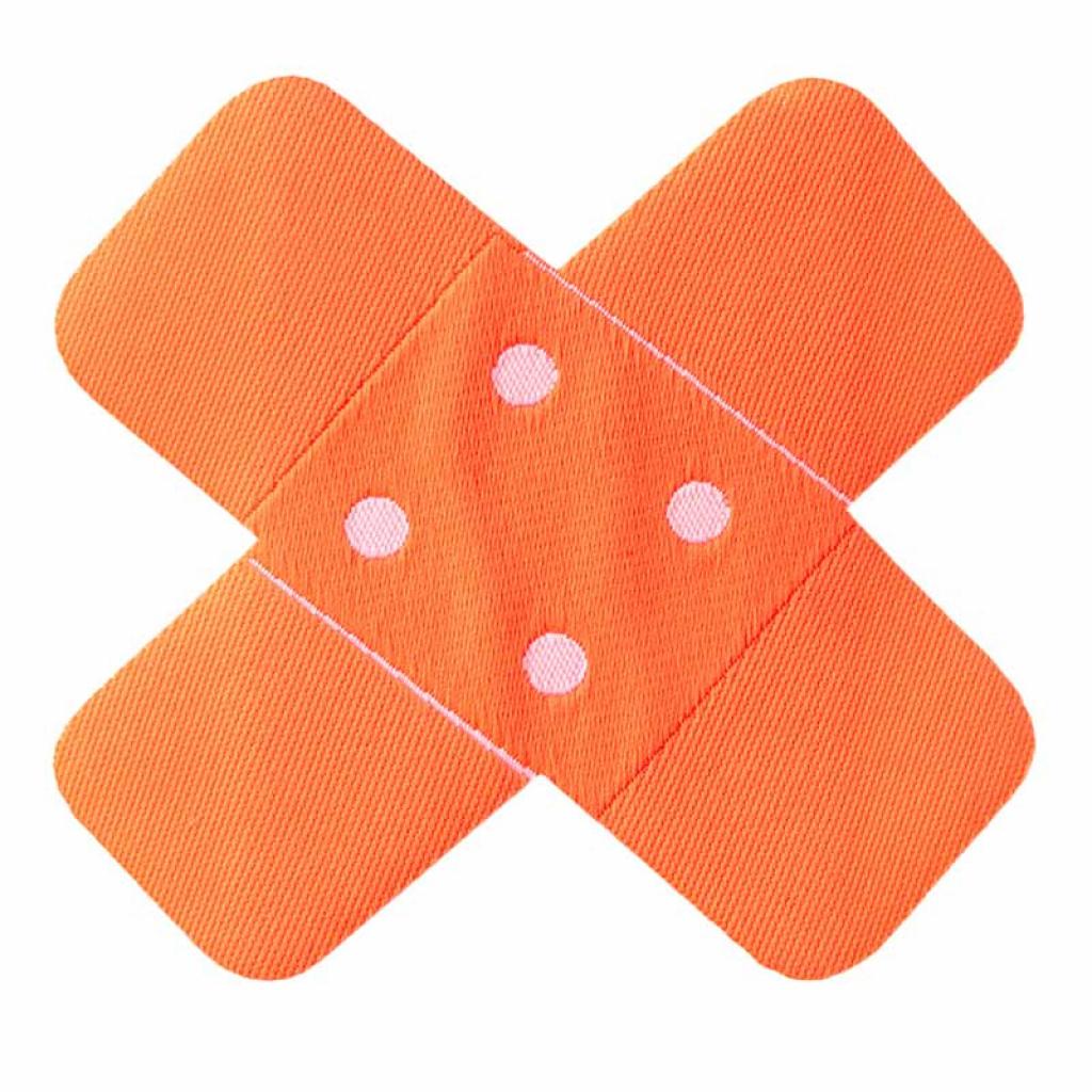 Bügelbild Applikation Pflaster groß neon orange