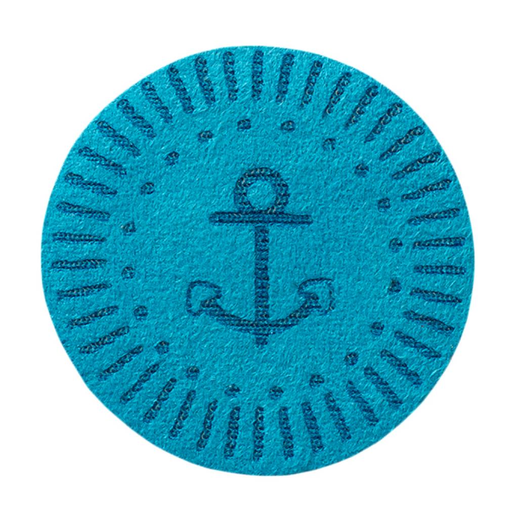 Bügelbild Applikation Patch Anker türkis Laserdruck