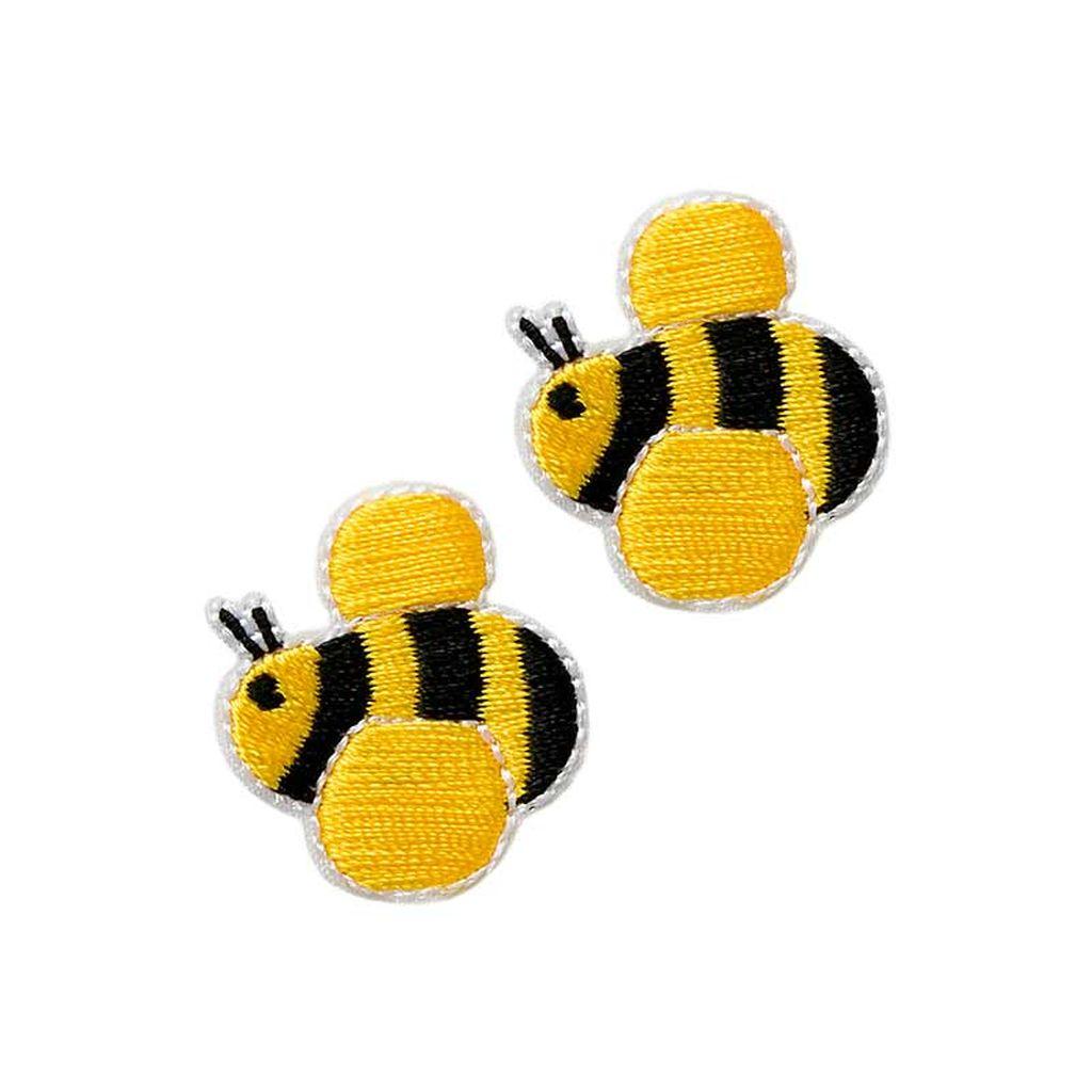 Bügelbild Applikation Bienen gelb 2er Set
