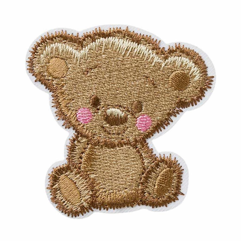 Bügelbild Applikation struppiger Teddy braun