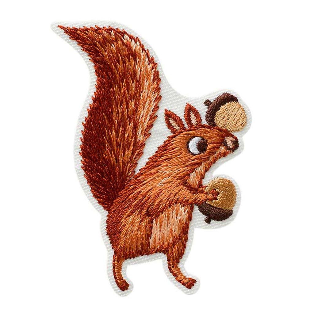Bügelbild Applikation Eichhörnchen mit Eichel