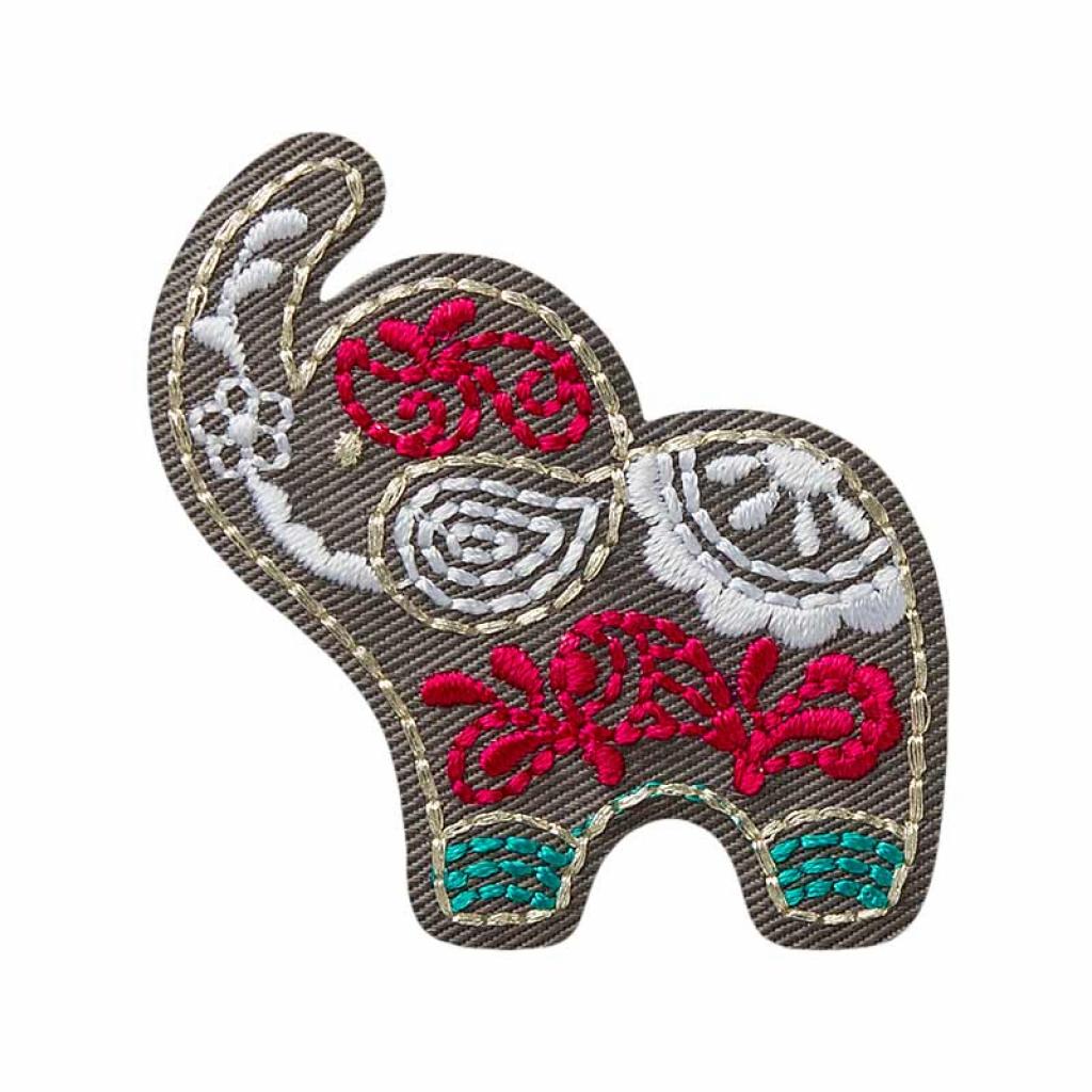 Bügelbild Applikation indischer Elefant
