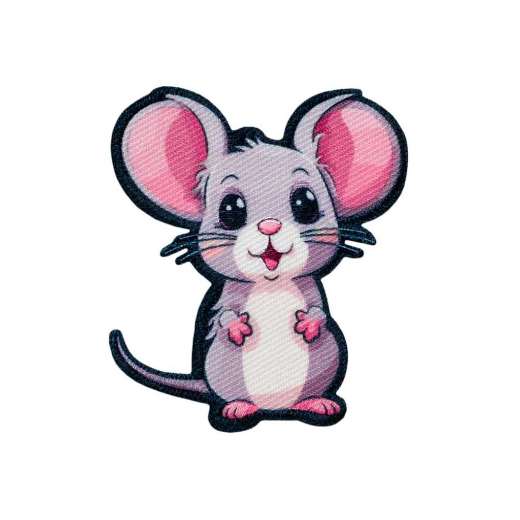 Bügelbild Applikation Maus