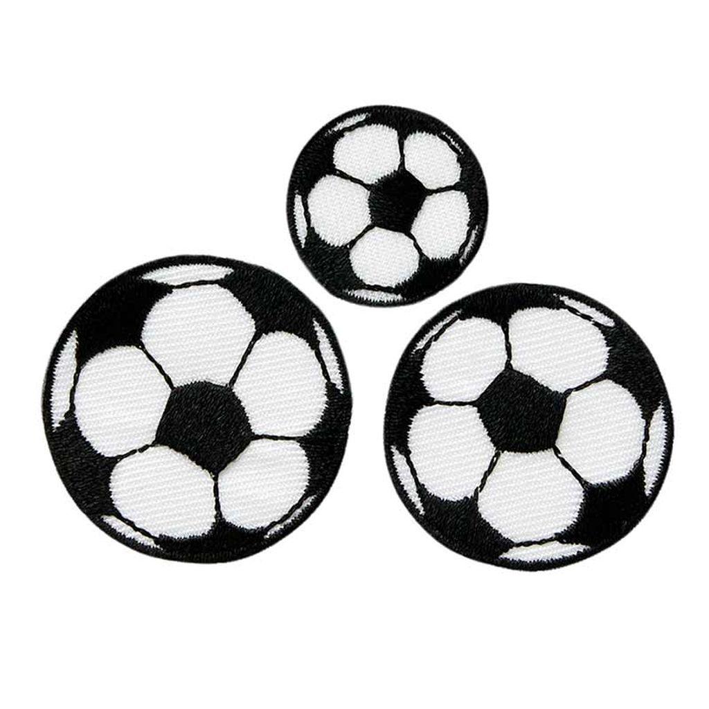 Bügelbild Applikation Fussball 3er Set
