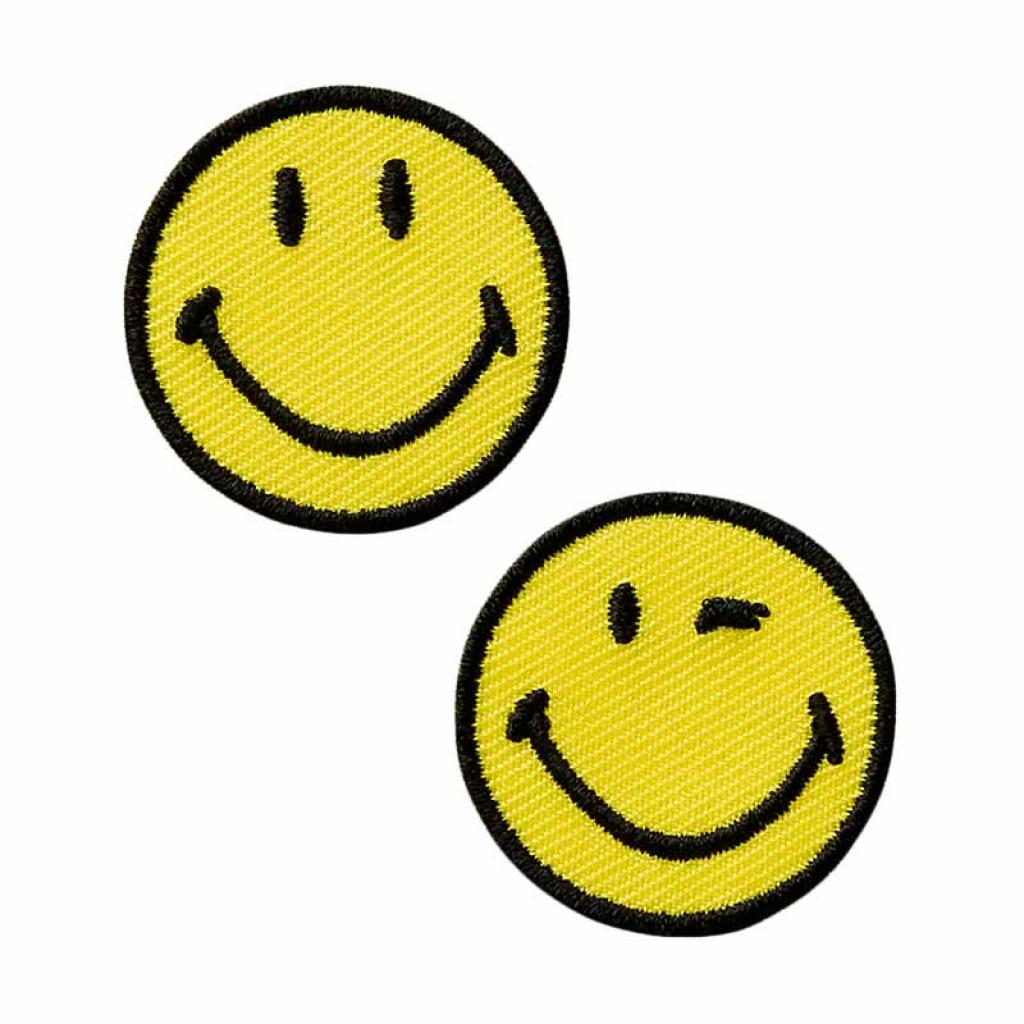 Bügelbild Applikation Smiley Classic 2er Set