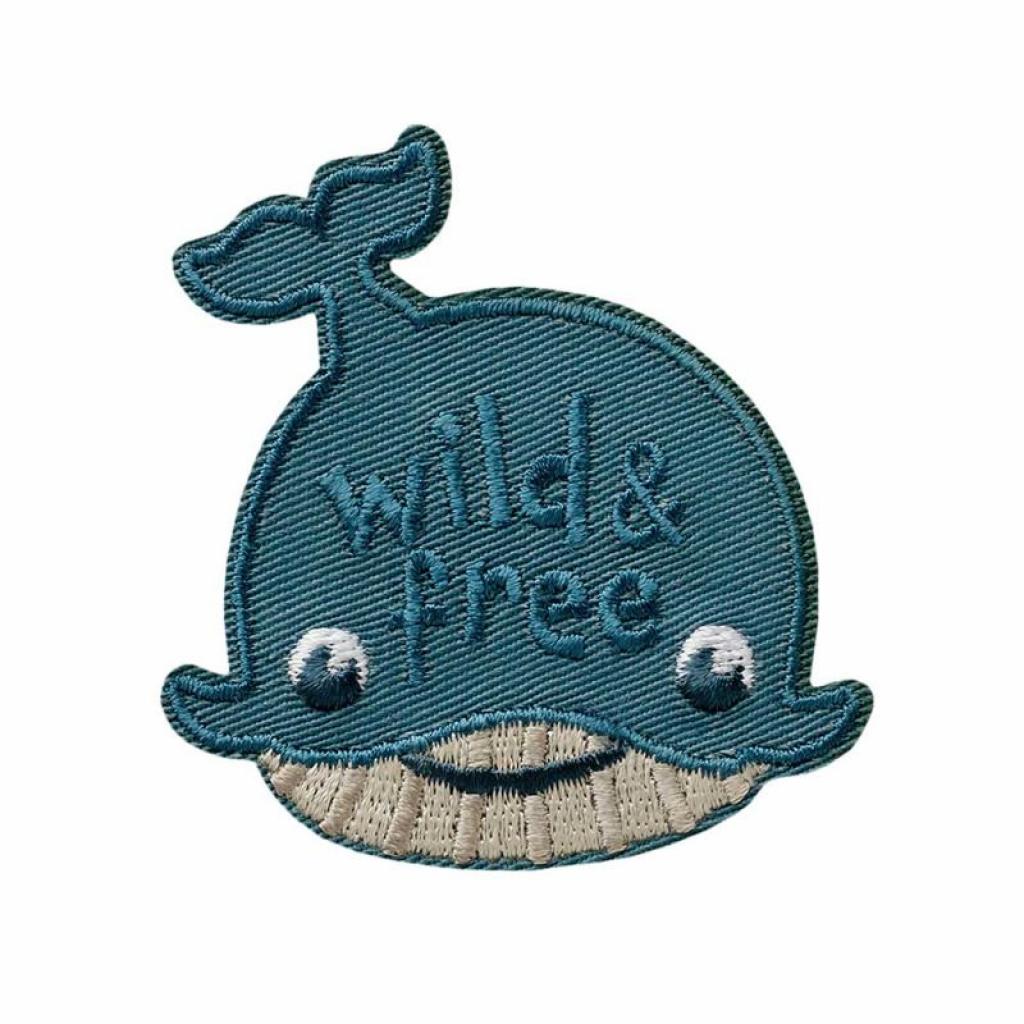 Bügelbild Applikation Wal  "wild and free"