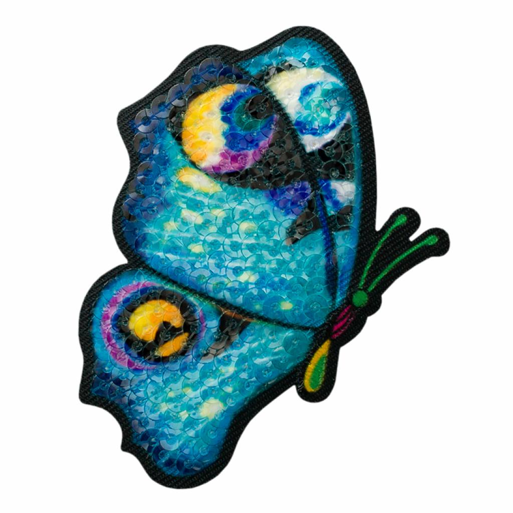 Bügelbild Applikation Schmetterling türkis