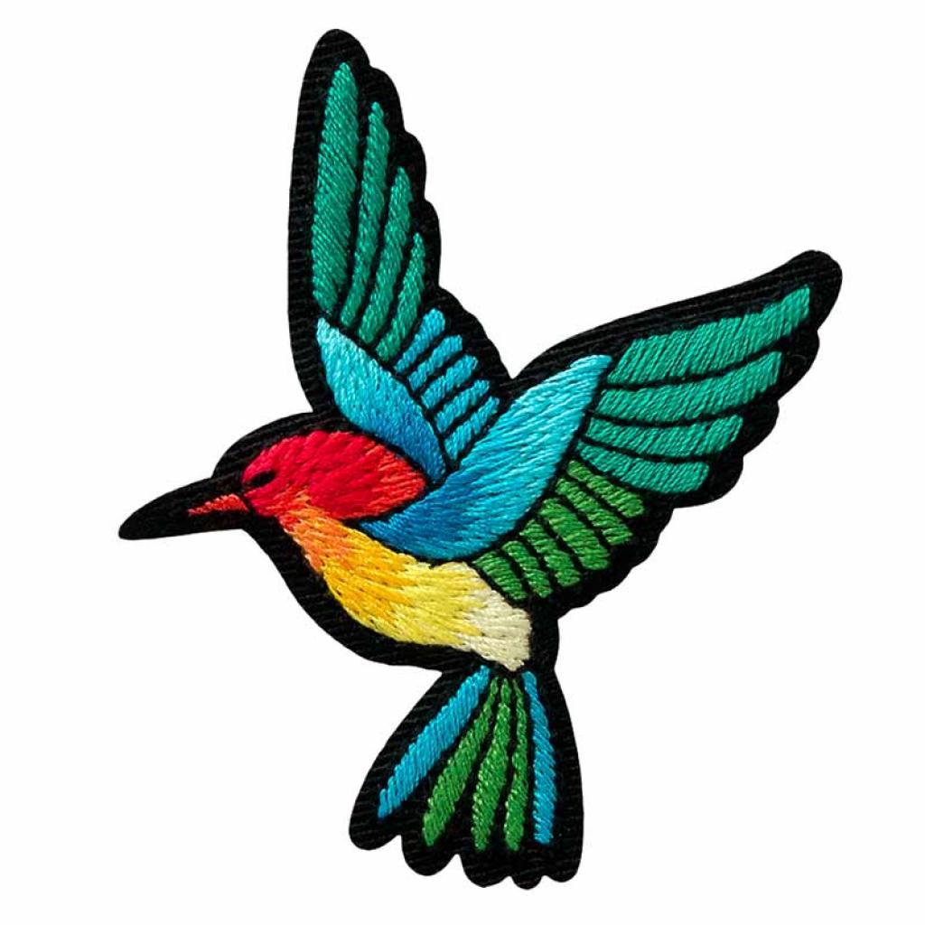 Bügelbild Applikation Kolibri