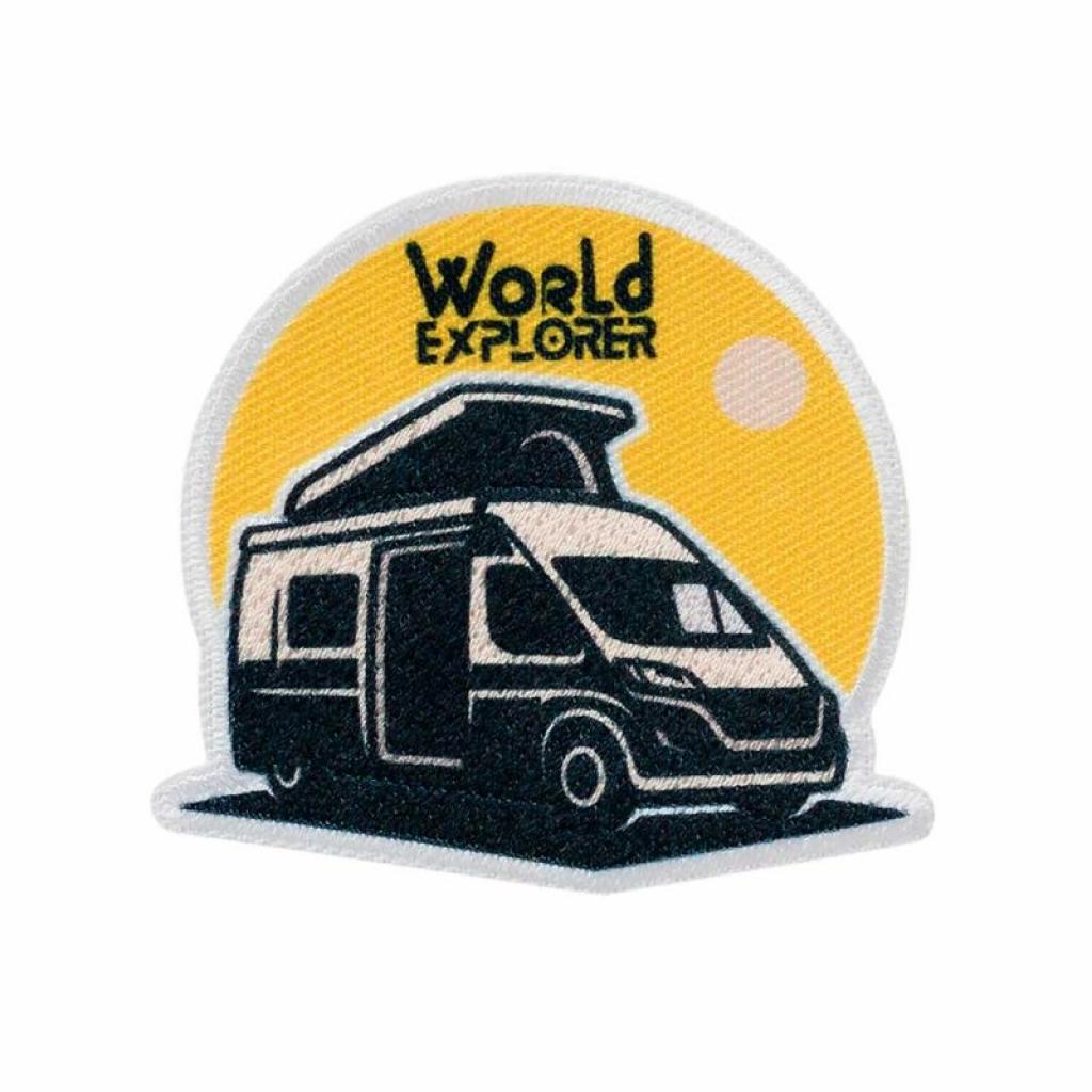 Bügelbild Applikation Label Caravan World Explorer