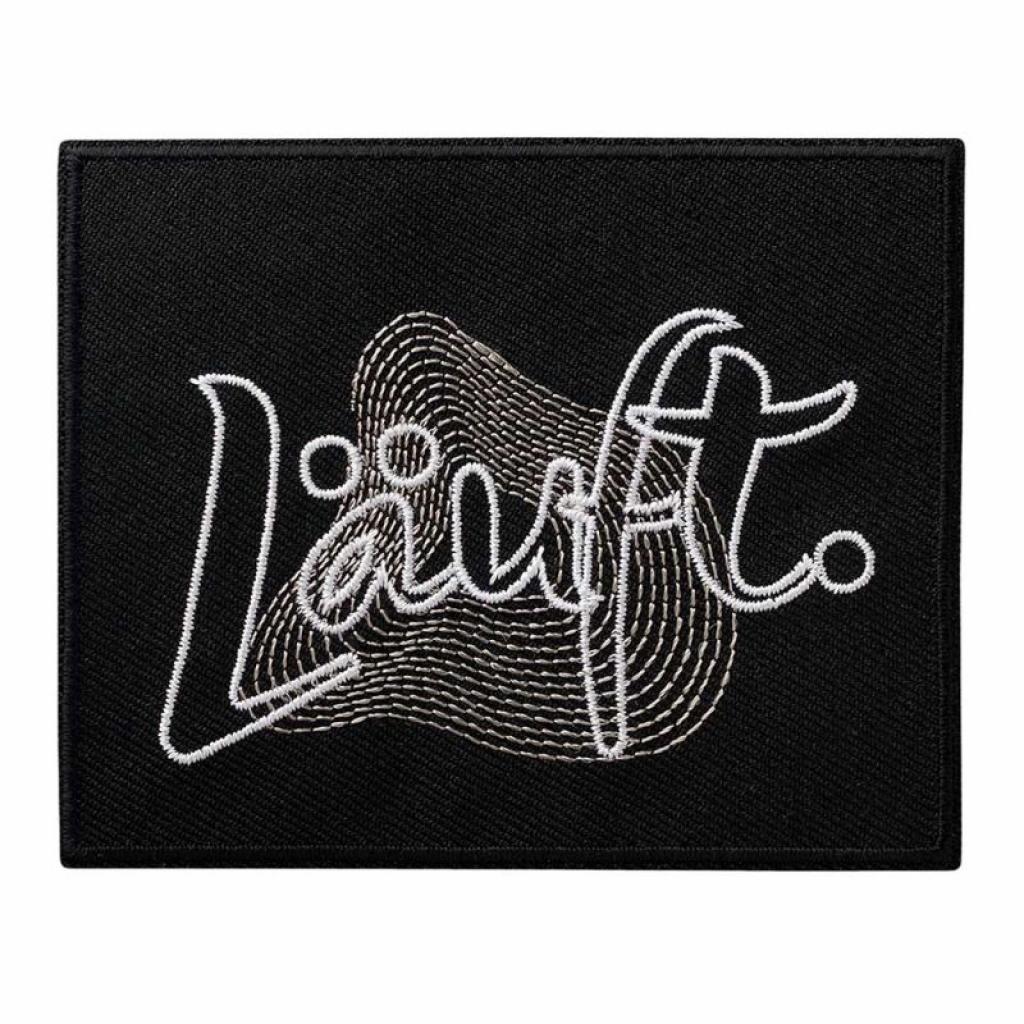 Bügelbild Applikation Textlabel "Läuft" schwarz