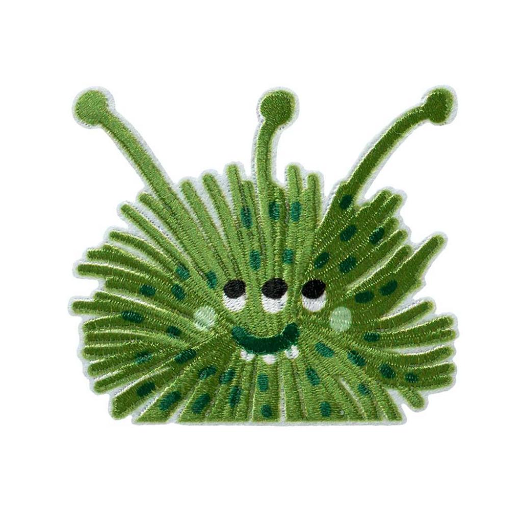 Bügelbild Applikation Monster Wuschel grün