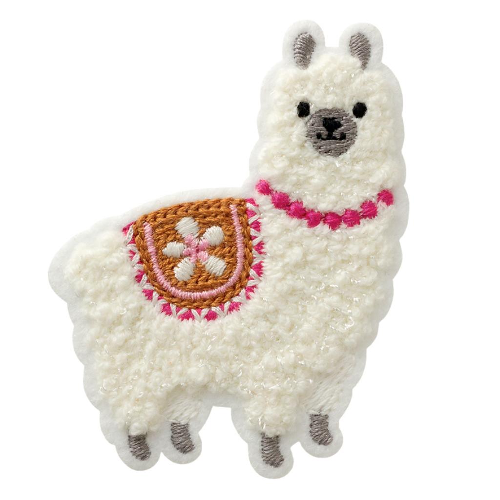 Bügelbild Applikation flauschiges Alpaka