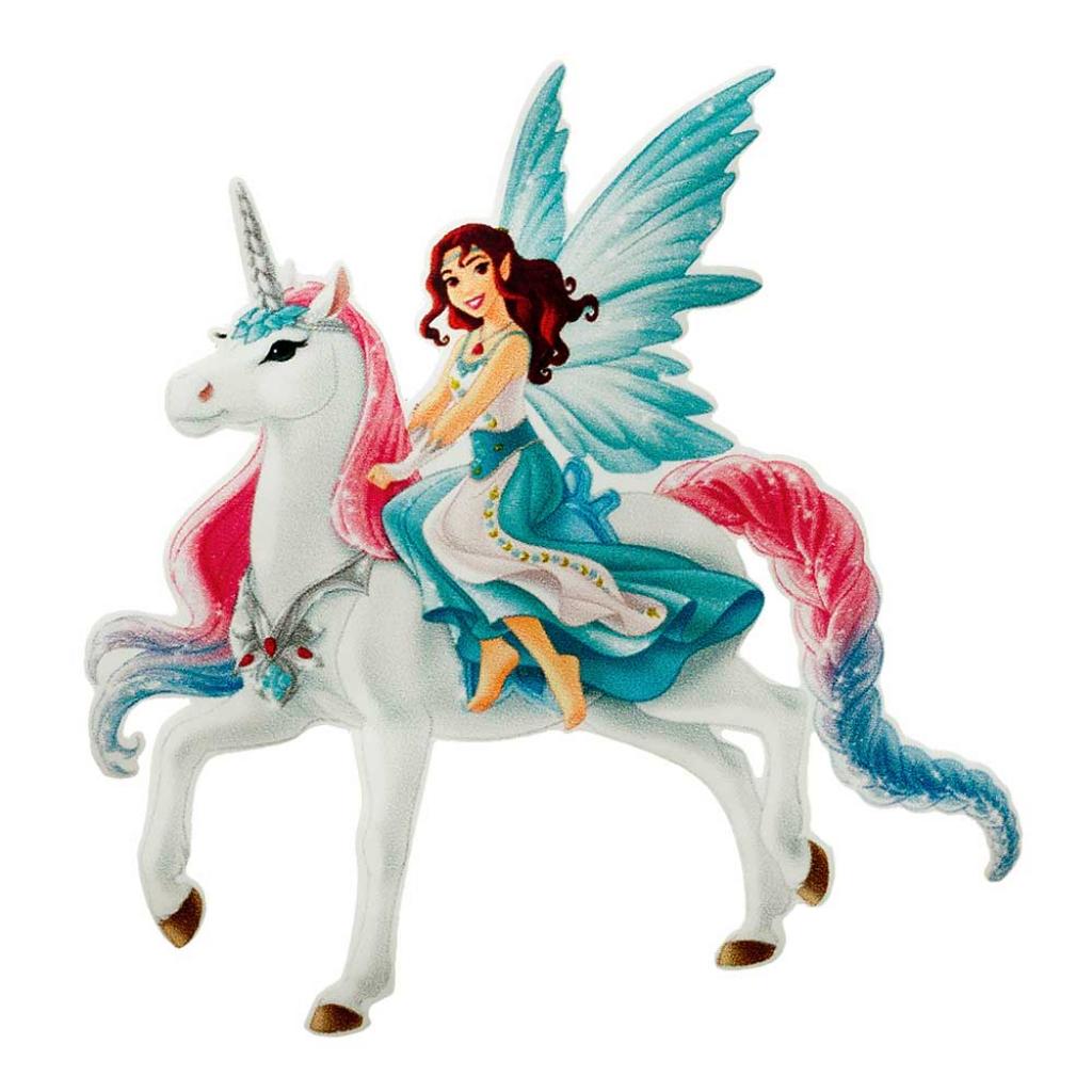 Bügelbild Applikation Bayala Eyela mit Einhorn weiß türkis
