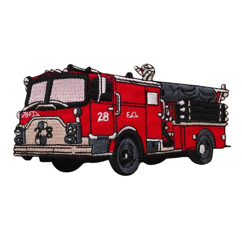 Bügelbild Applikation Feuerwehrauto groß