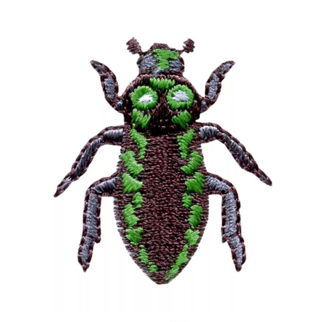 Bügelbild Applikation Käfer grün braun