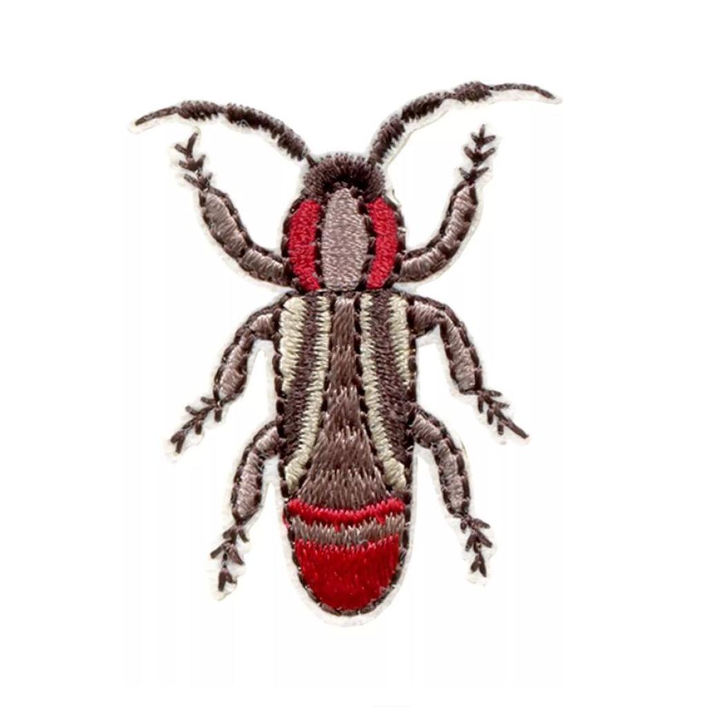 Bügelbild Applikation Käfer rot braun