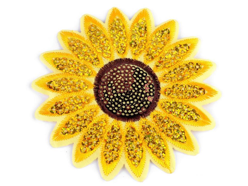 Bügelbild Applikation Sonnenblume XL