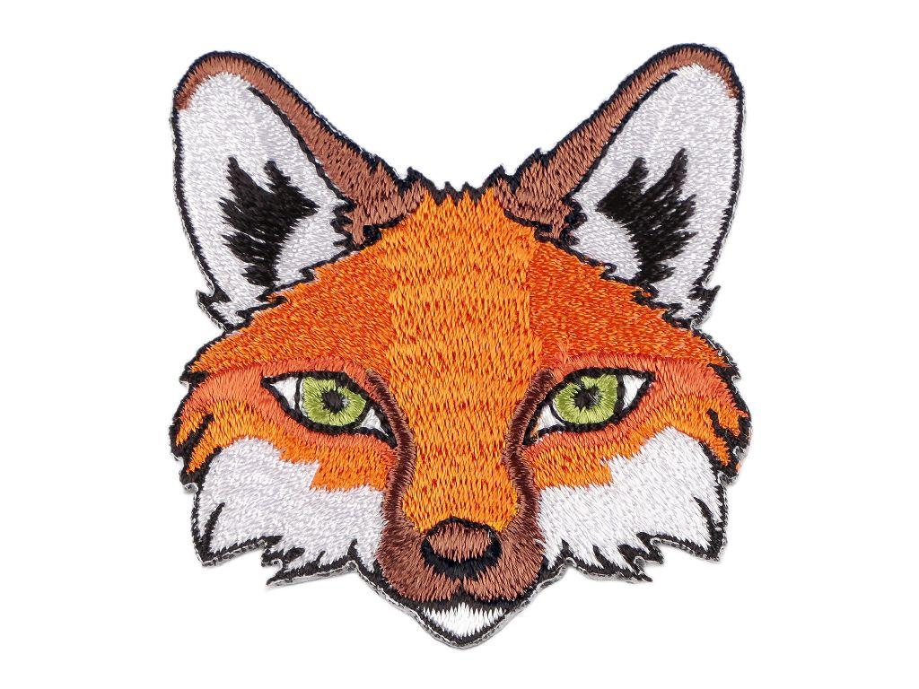Bügelbild Applikation Fuchskopf Gesicht orange