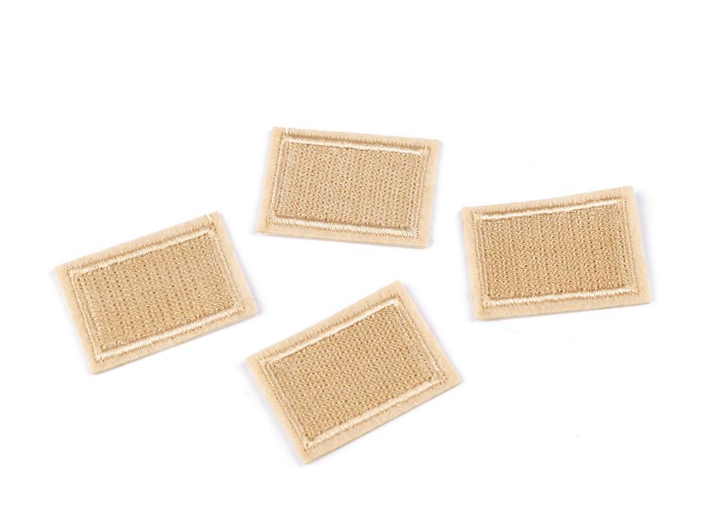 Applikation Rechteck beige 2,3 x 3,3 cm 5er Set