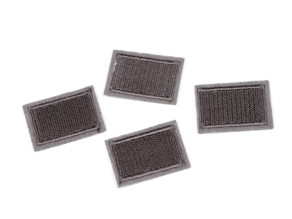 Applikation Rechteck grau 2,3 x 3,3 cm 5er Set