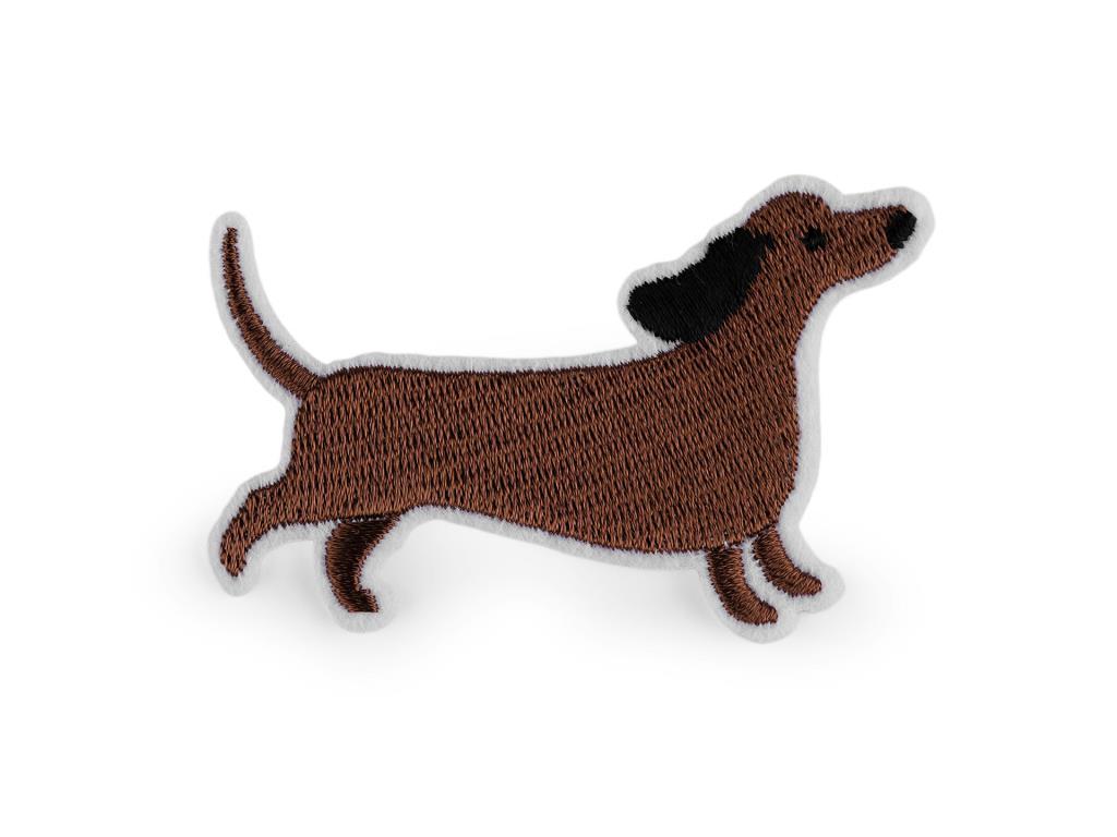 Bügelbild Applikation Hund Dackel