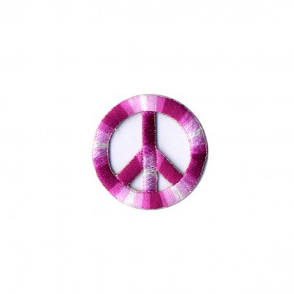 Bügelbild Applikation Peace Friedenszeichen pink