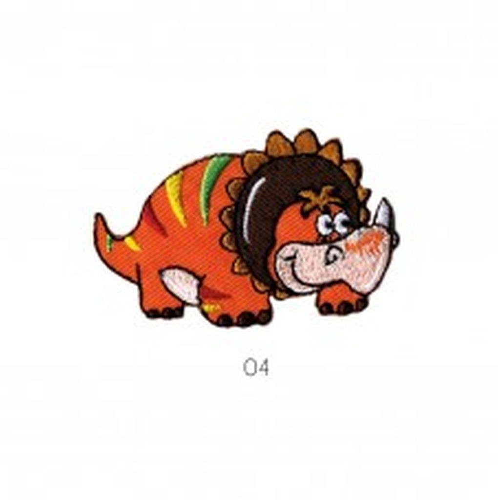 Bügelbild Applikation Dino orange