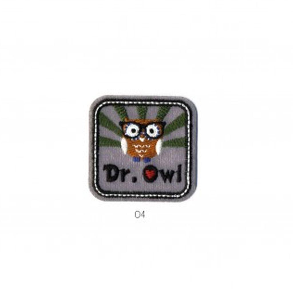 Bügelbild Applikation Dr. Owl