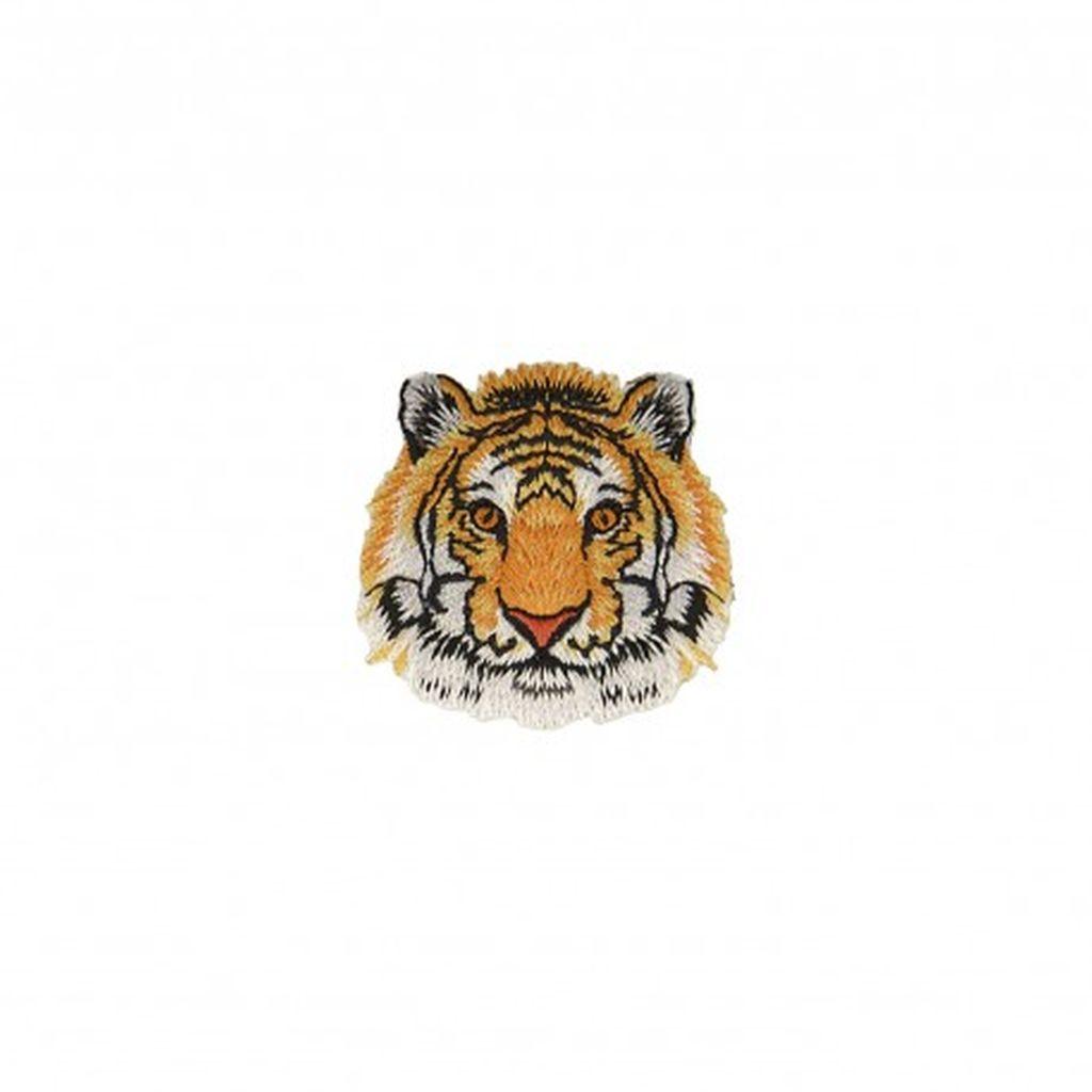 Bügelbild Applikation Tigerkopf