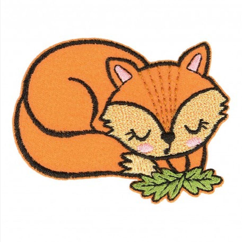 Bügelbild Applikation schlafender Fuchs