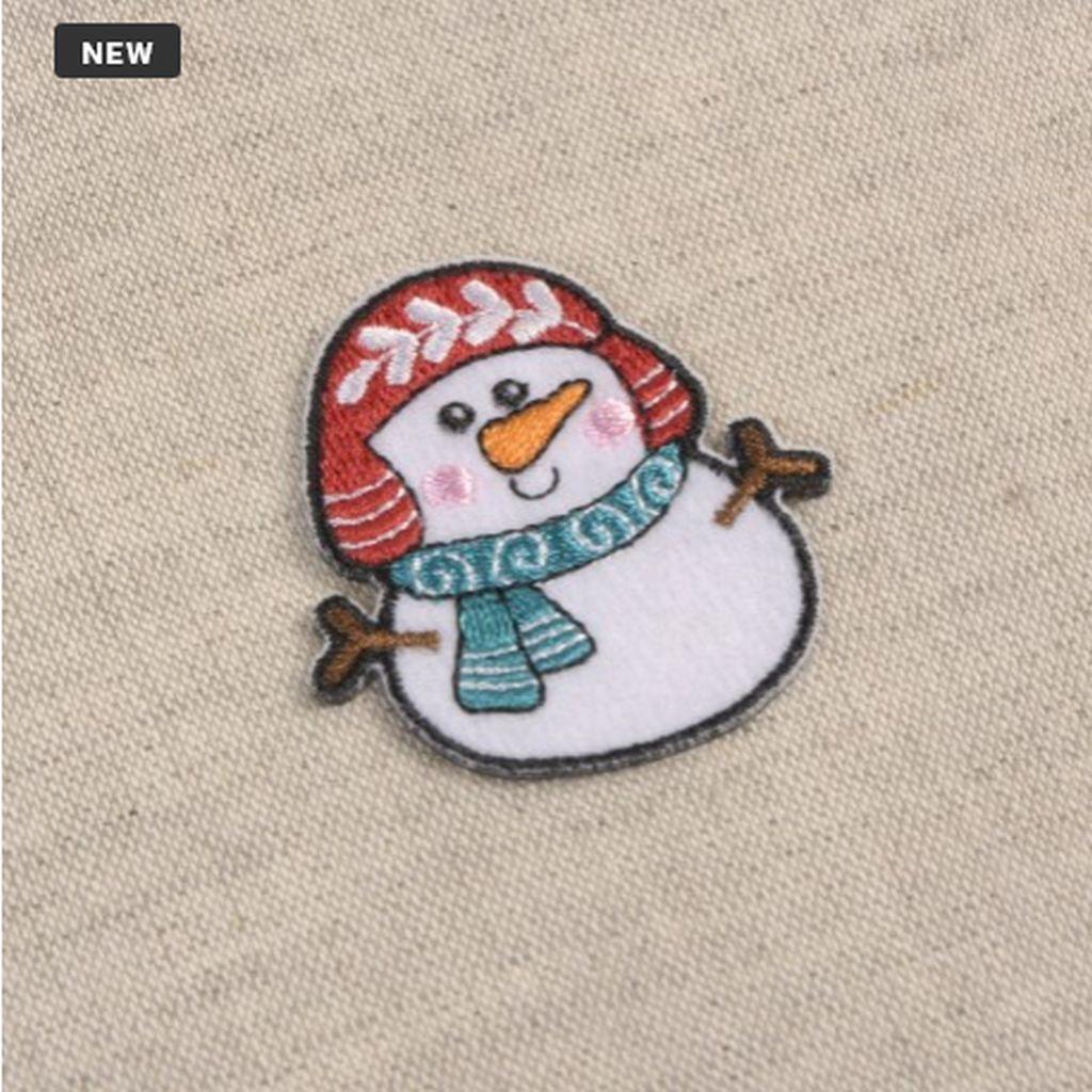 Bügelbild Applikation Schneemann Weihnachten