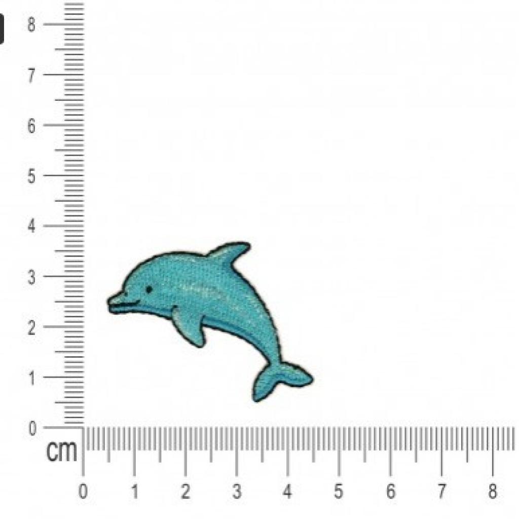 Bügelbild Applikation Delfin türkis