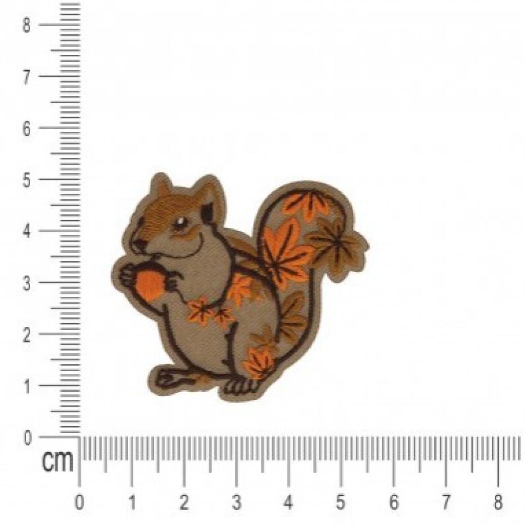 Bügelbild Applikation Eichhörnchen mit Blättern