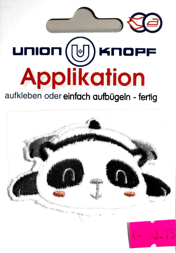 Bügelbild Applikation liegender Panda