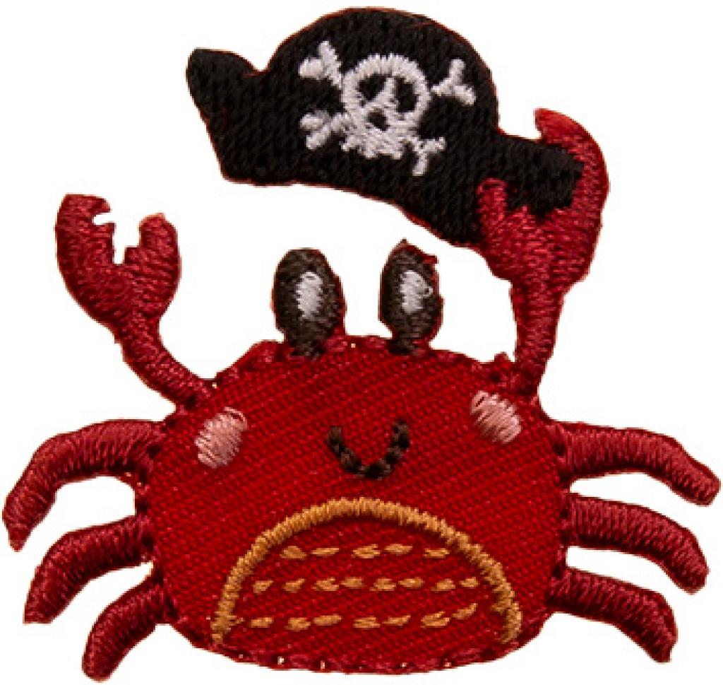 Bügelbild Applikation Piratenkrabbe
